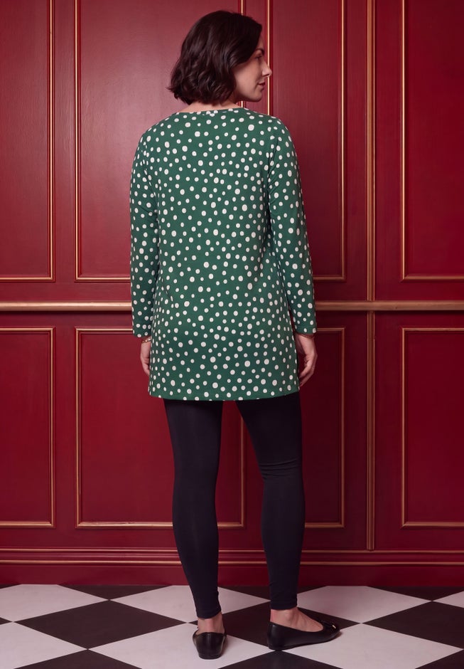 Plus Size Cotton Ultimate Long Sleeve V-Neck Tunic image number 1