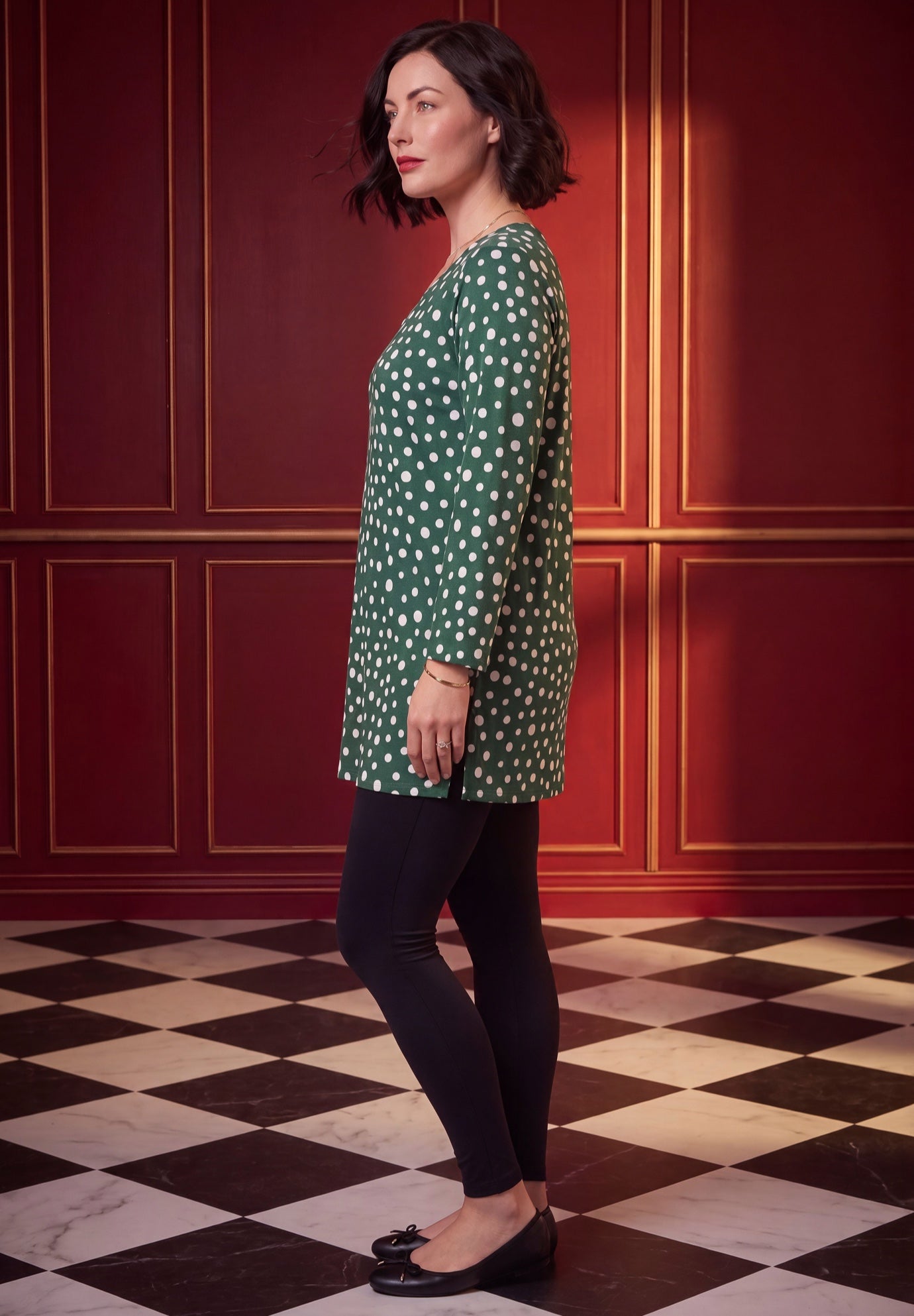 Plus Size Cotton Ultimate Long Sleeve V-Neck Tunic image number 2