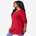 Plus Size Cotton Ultimate Long Sleeve V-Neck Tunic image number null