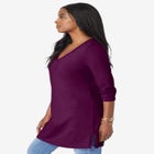 Plus Size Cotton Ultimate Long Sleeve V-Neck Tunic image number null
