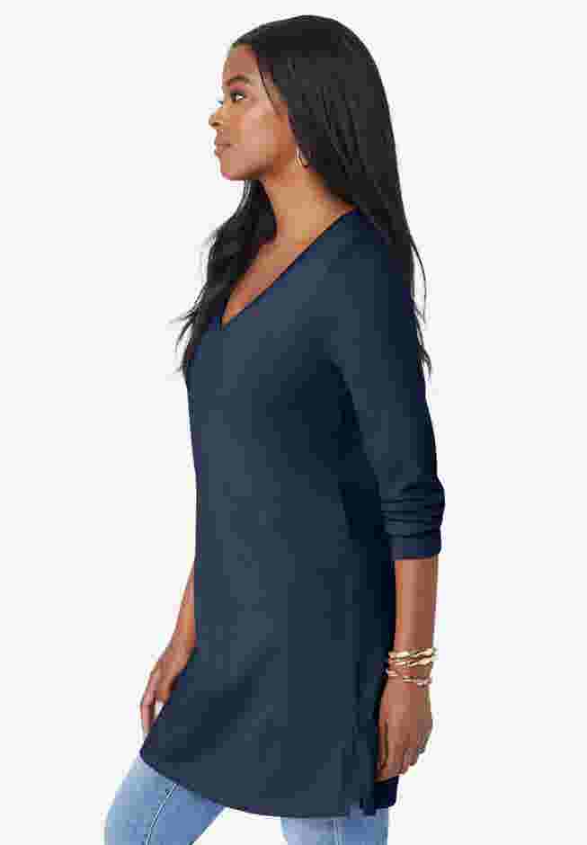 Ultimate Long Sleeve V Neck Tunic image number 2