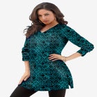 Plus Size Cotton Ultimate Long Sleeve V-Neck Tunic image number null
