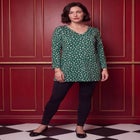 Plus Size Cotton Ultimate Long Sleeve V-Neck Tunic image number 0