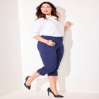 Sateen Stretch Capri image number null