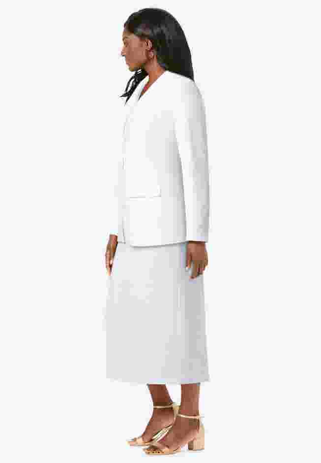 2-Piece Stretch Crepe Single-Breasted Skirt Suit image number 2