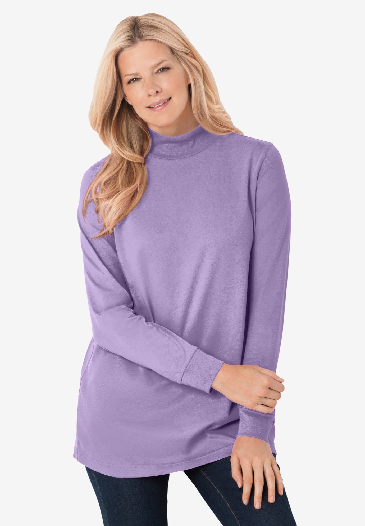 Perfect Long-Sleeve Mockneck Tee image number 0
