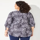 Georgette Buttonfront Tie Sleeve Cafe Blouse image number 2