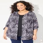 Georgette Buttonfront Tie Sleeve Cafe Blouse image number 4