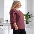 Georgette Buttonfront Tie Sleeve Cafe Blouse image number 2