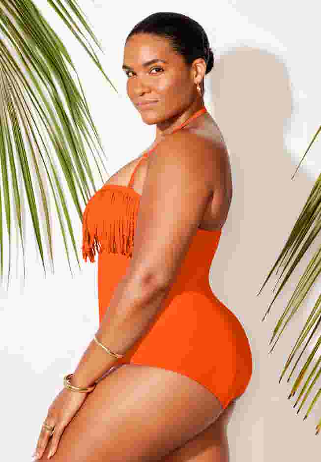 Fringe Bandeau One Piece Swimsuit image number 2