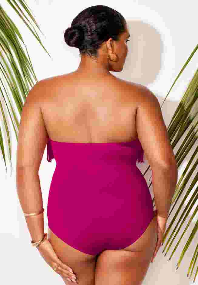 Fringe Bandeau One Piece Swimsuit image number 1
