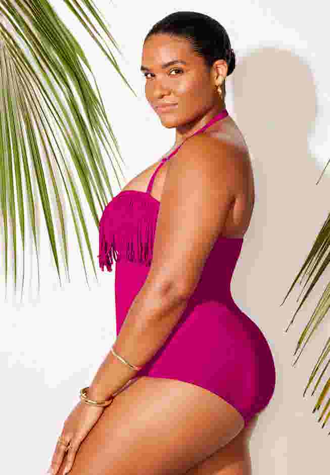 Fringe Bandeau One Piece Swimsuit image number 2