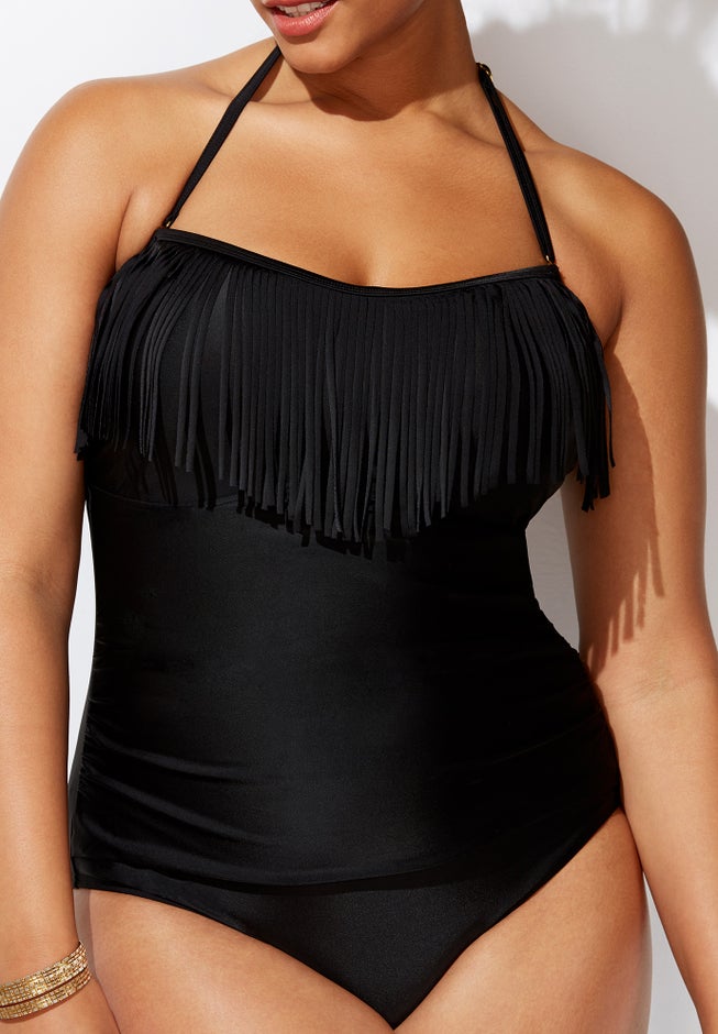 Fringe Bandeau One Piece Swimsuit image number 5