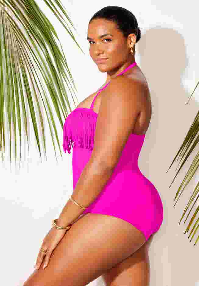 Fringe Bandeau One Piece Swimsuit image number 2