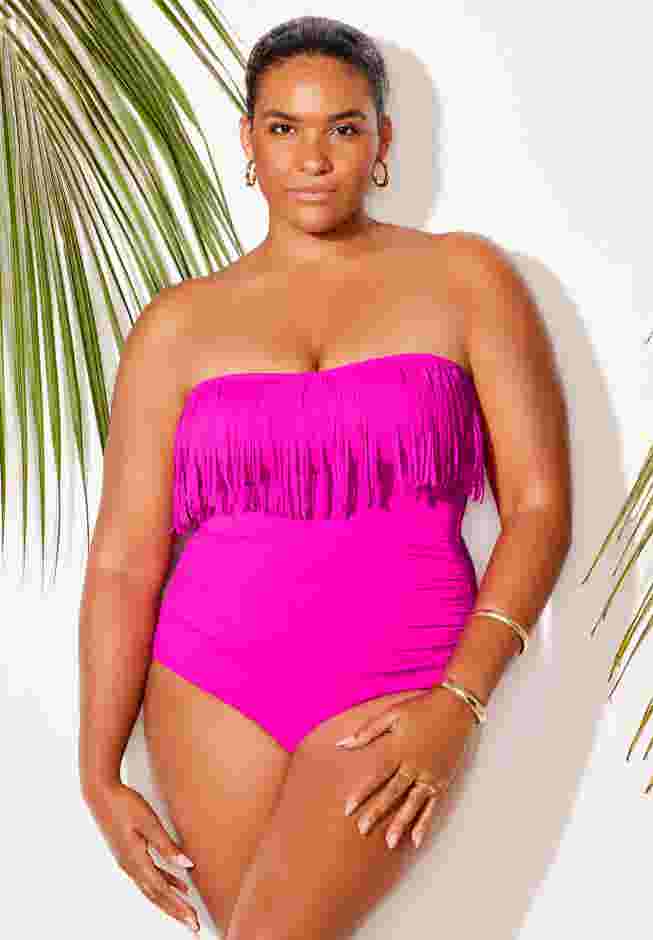 Fringe Bandeau One Piece Swimsuit image number 0