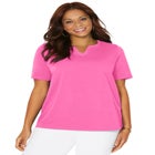 Suprema&reg; Embroidered Notch-Neck Tee image number null