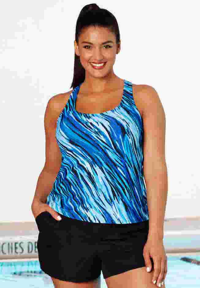 Chlorine Resistant Racerback Tankini Top image number 2