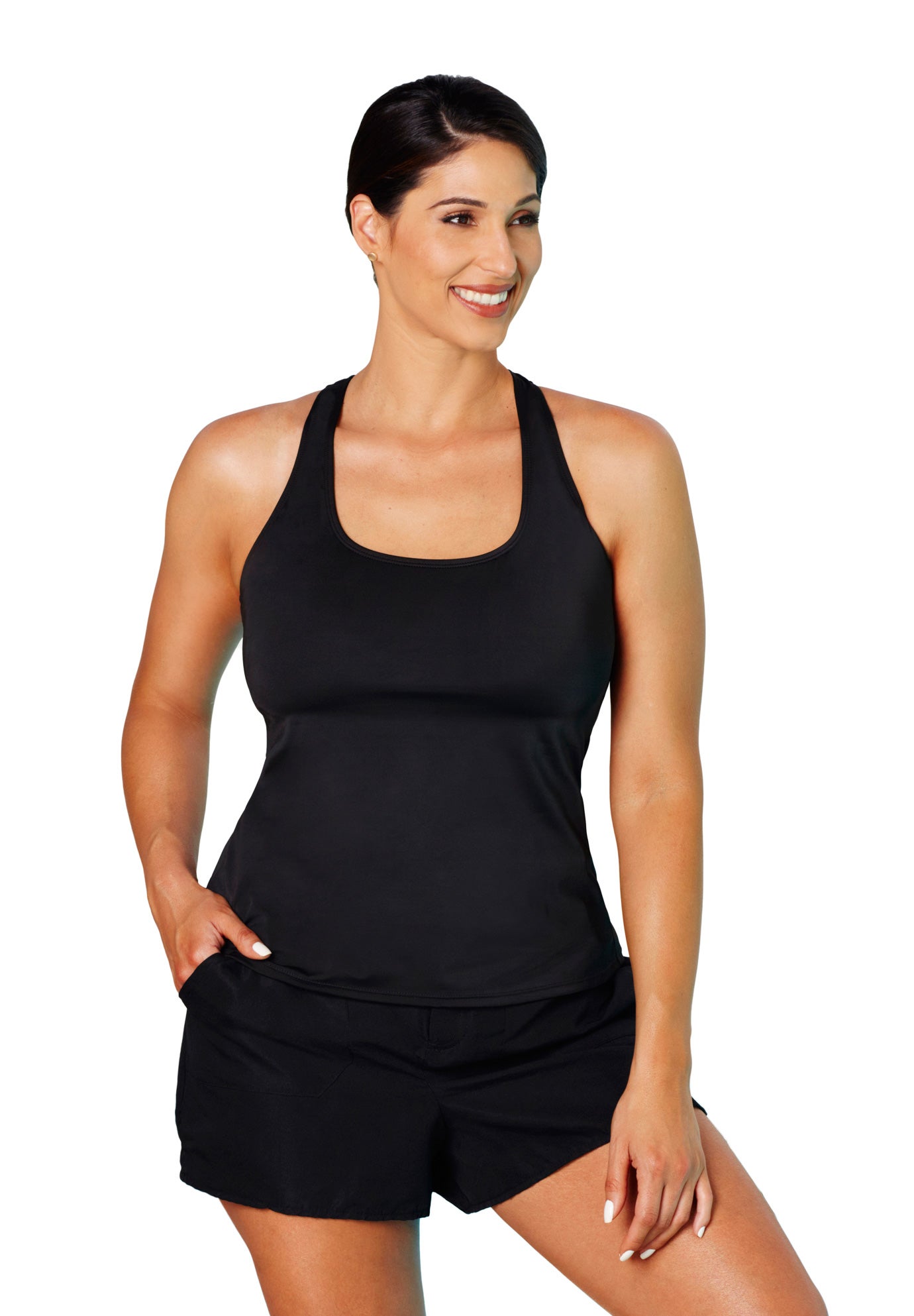 Chlorine Resistant Racerback Tankini Top image number 0