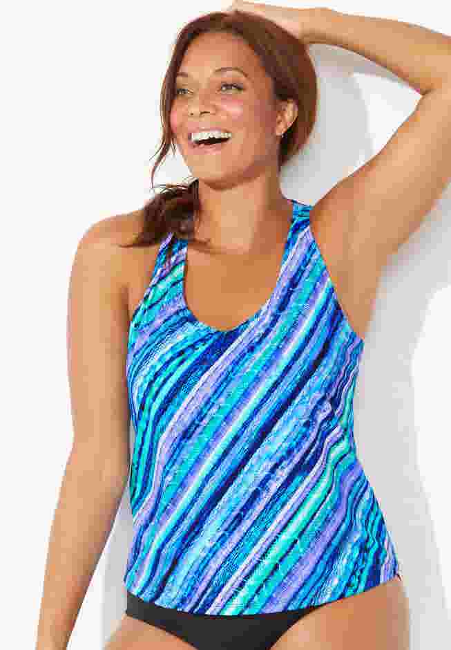 Chlorine Resistant Racerback Tankini Top image number 0