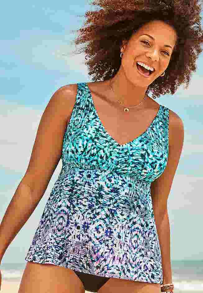 V-Neck Flowy Tankini Top image number 4