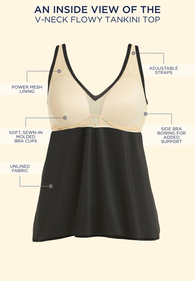 V-Neck Flowy Tankini Top image number 2