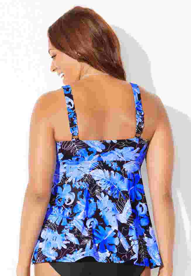 V-Neck Flowy Tankini Top image number 1