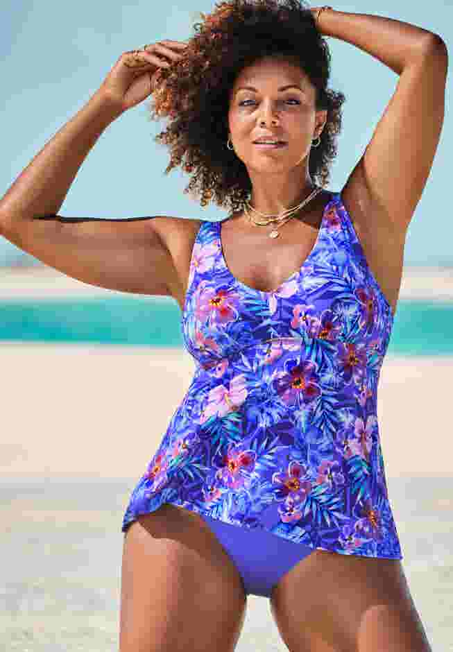 V-Neck Flowy Tankini Top image number 0