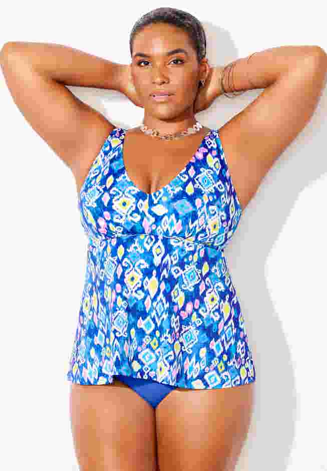V-Neck Flowy Tankini Top image number 0