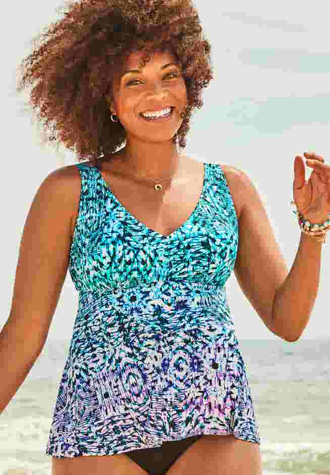 V-Neck Flowy Tankini Top image number 0
