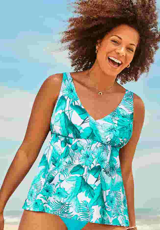 V-Neck Flowy Tankini Top image number 0