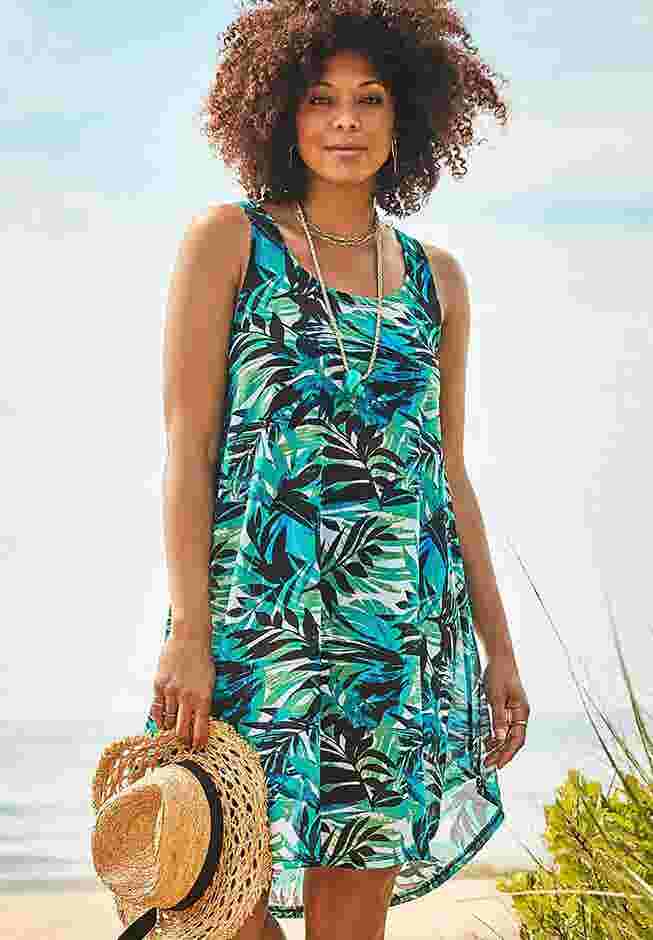 Quincy Mesh High Low Cover Up Tunic image number 0
