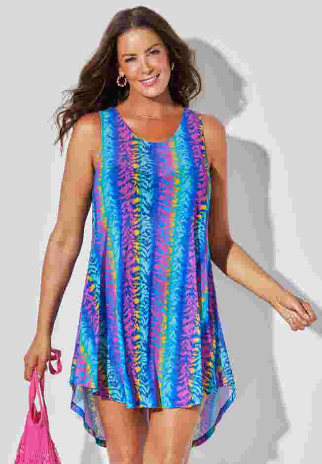 Quincy Mesh High Low Cover Up Tunic image number 0
