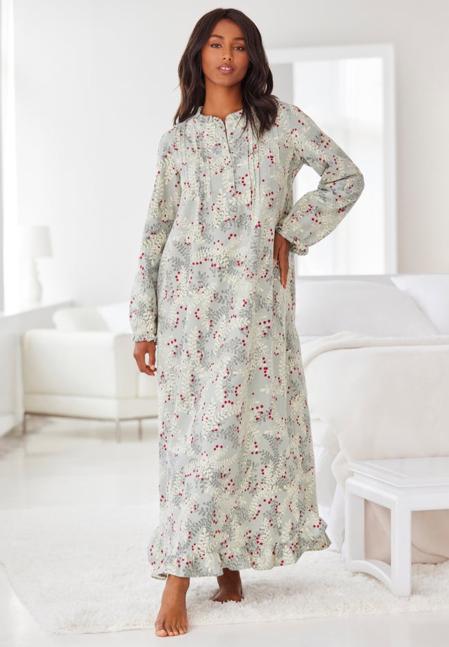 Long Flannel Nightgown image number 5