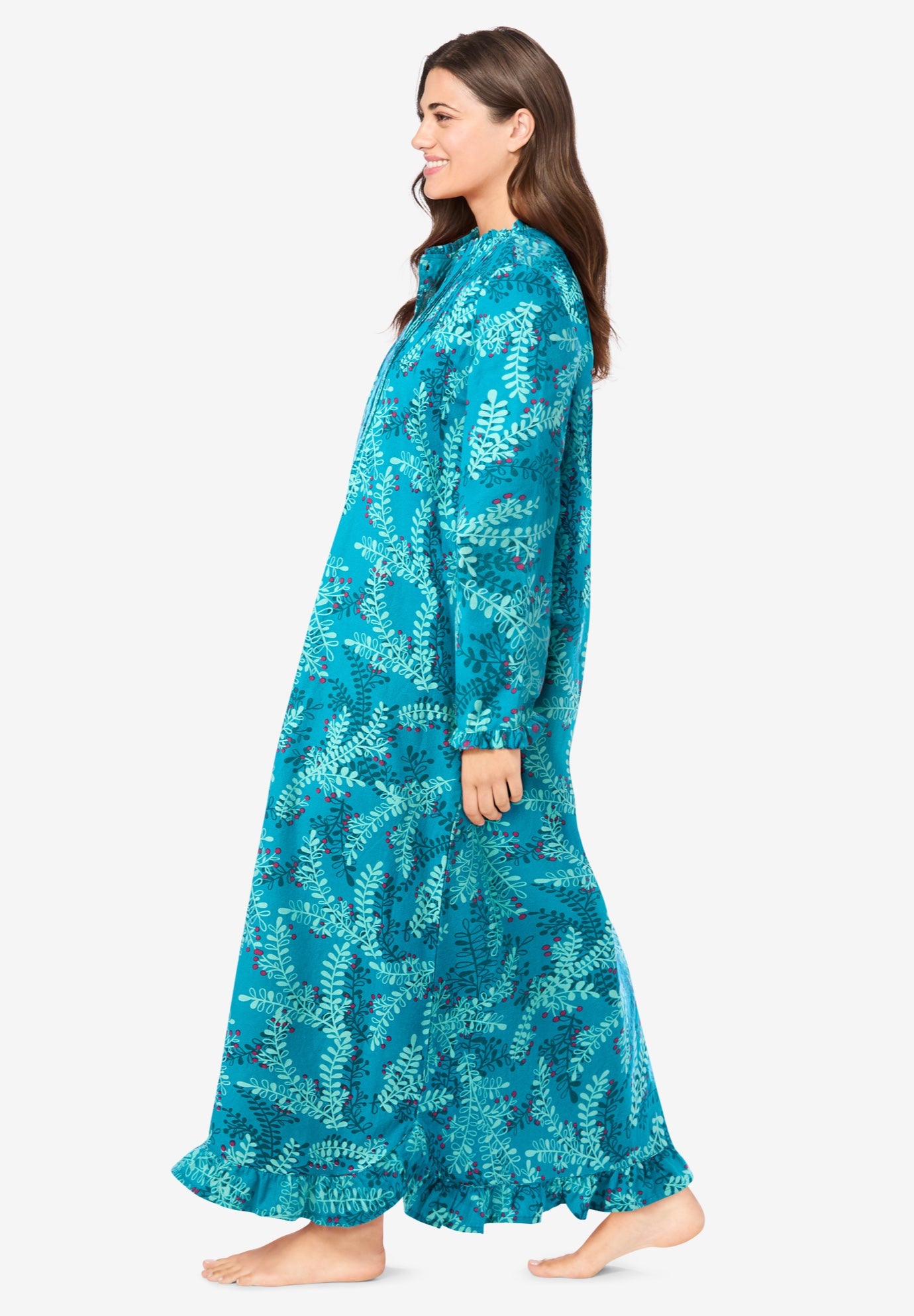 Long Flannel Nightgown  image number 2