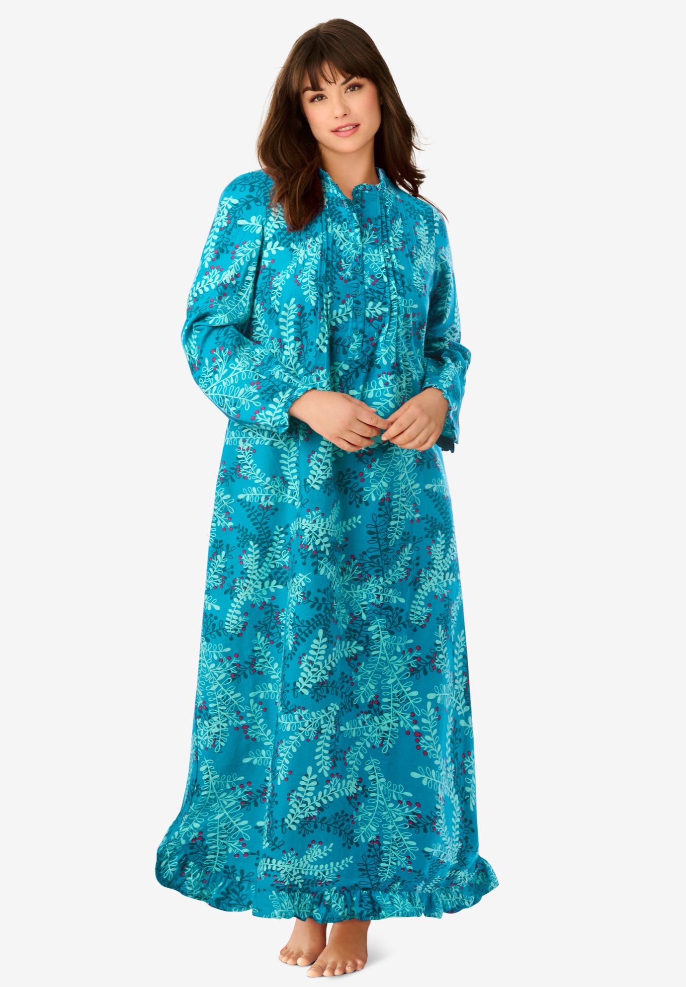 Long Flannel Nightgown  image number 0