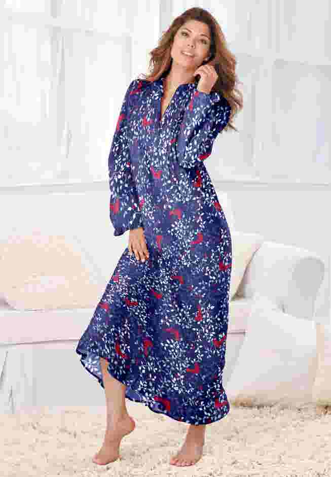 Long Flannel Nightgown  image number 4
