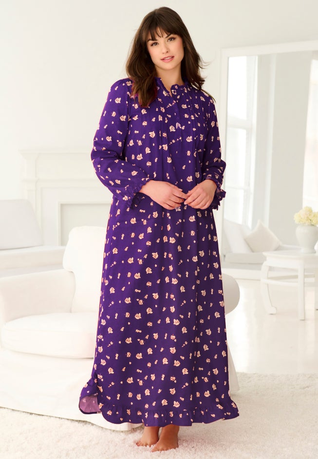 Long Flannel Nightgown image number 5