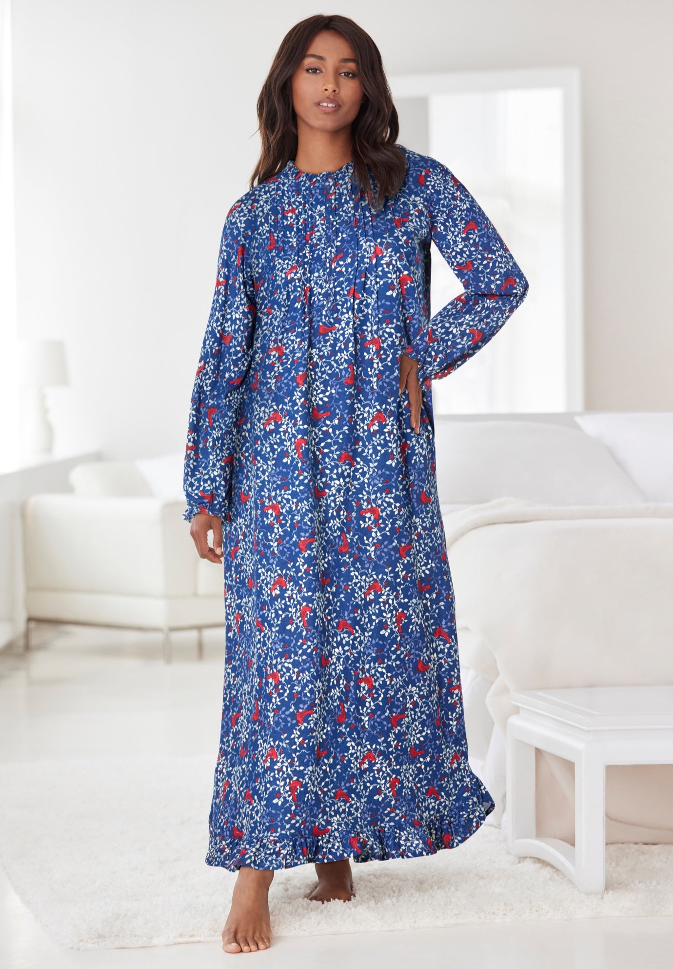 Long Flannel Nightgown image number 6