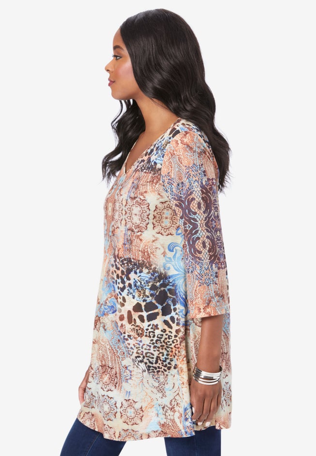 V-Neck Printed Tunic image number null