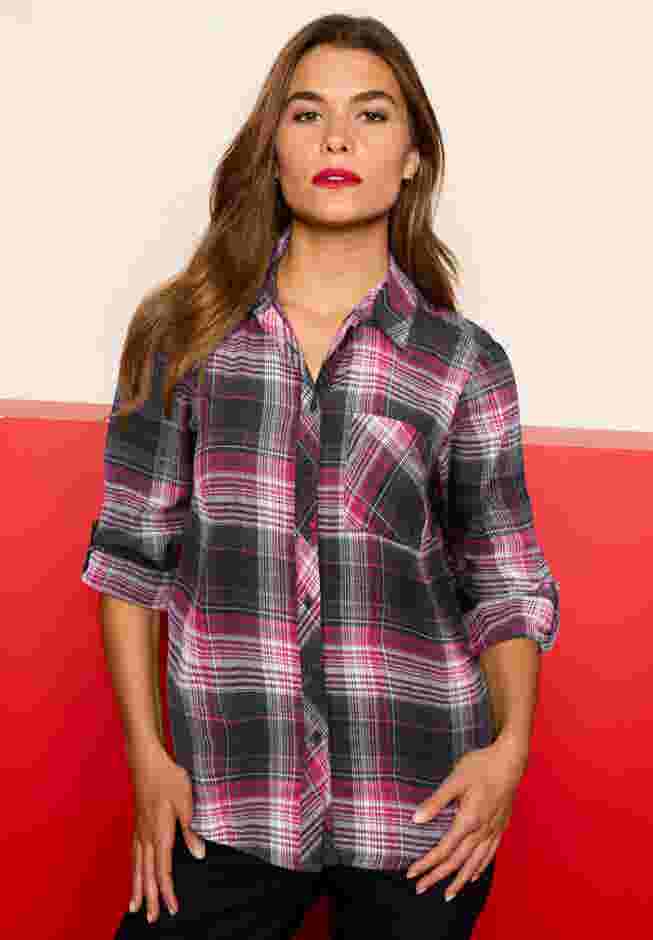 Classic Plaid Button-Front Shirt image number 0