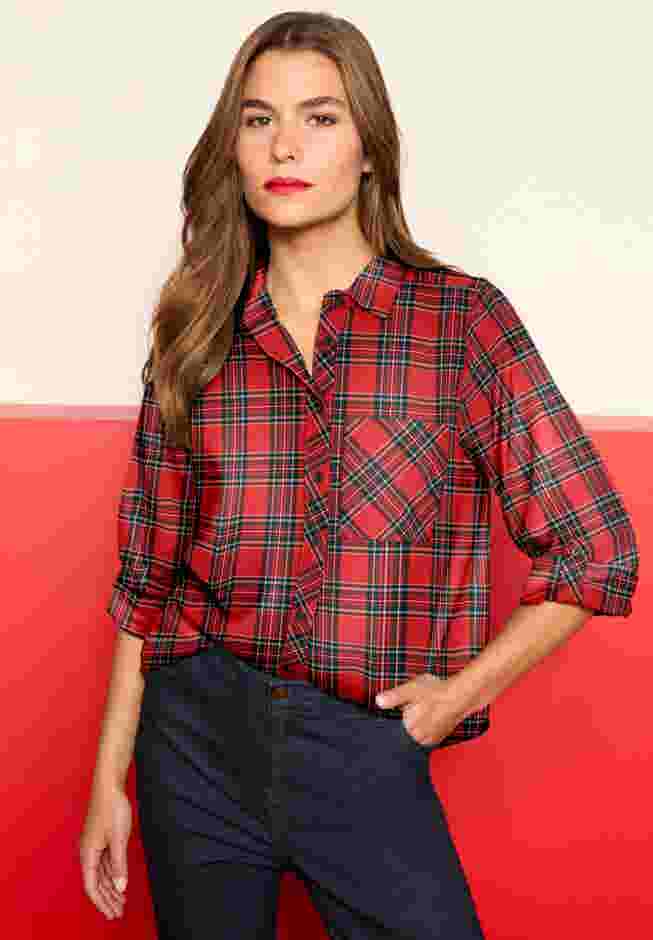 Classic Plaid Button-Front Shirt image number 0