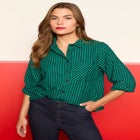 Classic Plaid Button-Front Shirt image number null