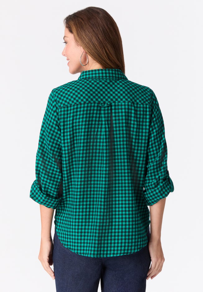 Classic Plaid Button-Front Shirt image number 1