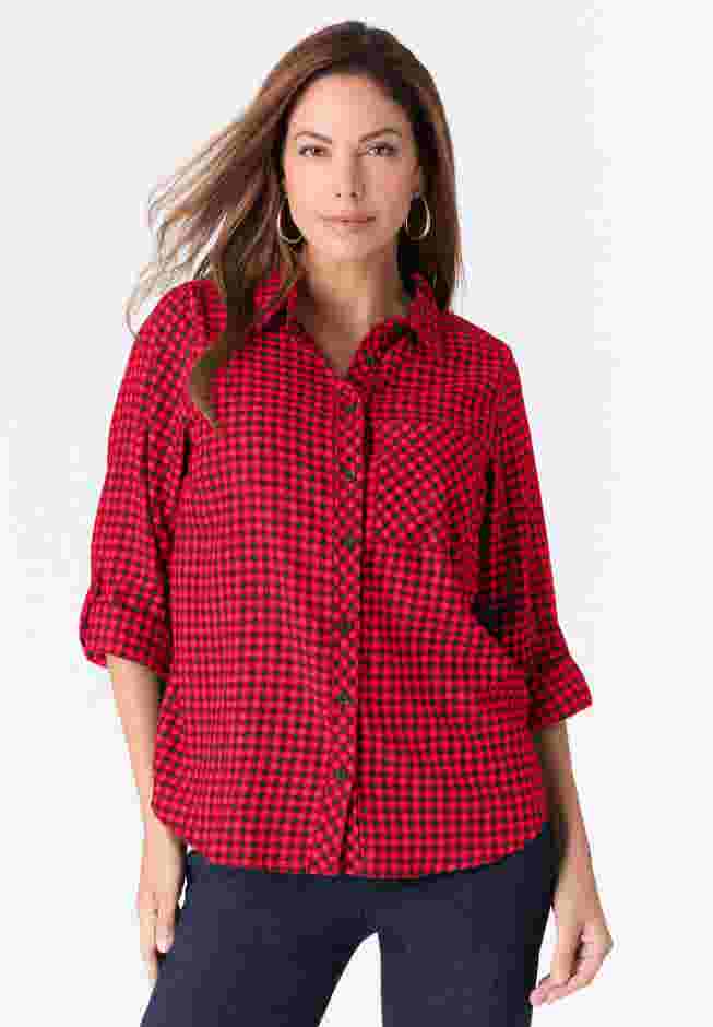 Classic Plaid Button-Front Shirt image number 0