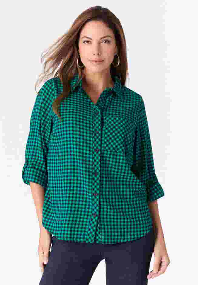 Classic Plaid Button-Front Shirt image number 0