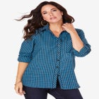 Classic Plaid Button-Front Shirt image number null