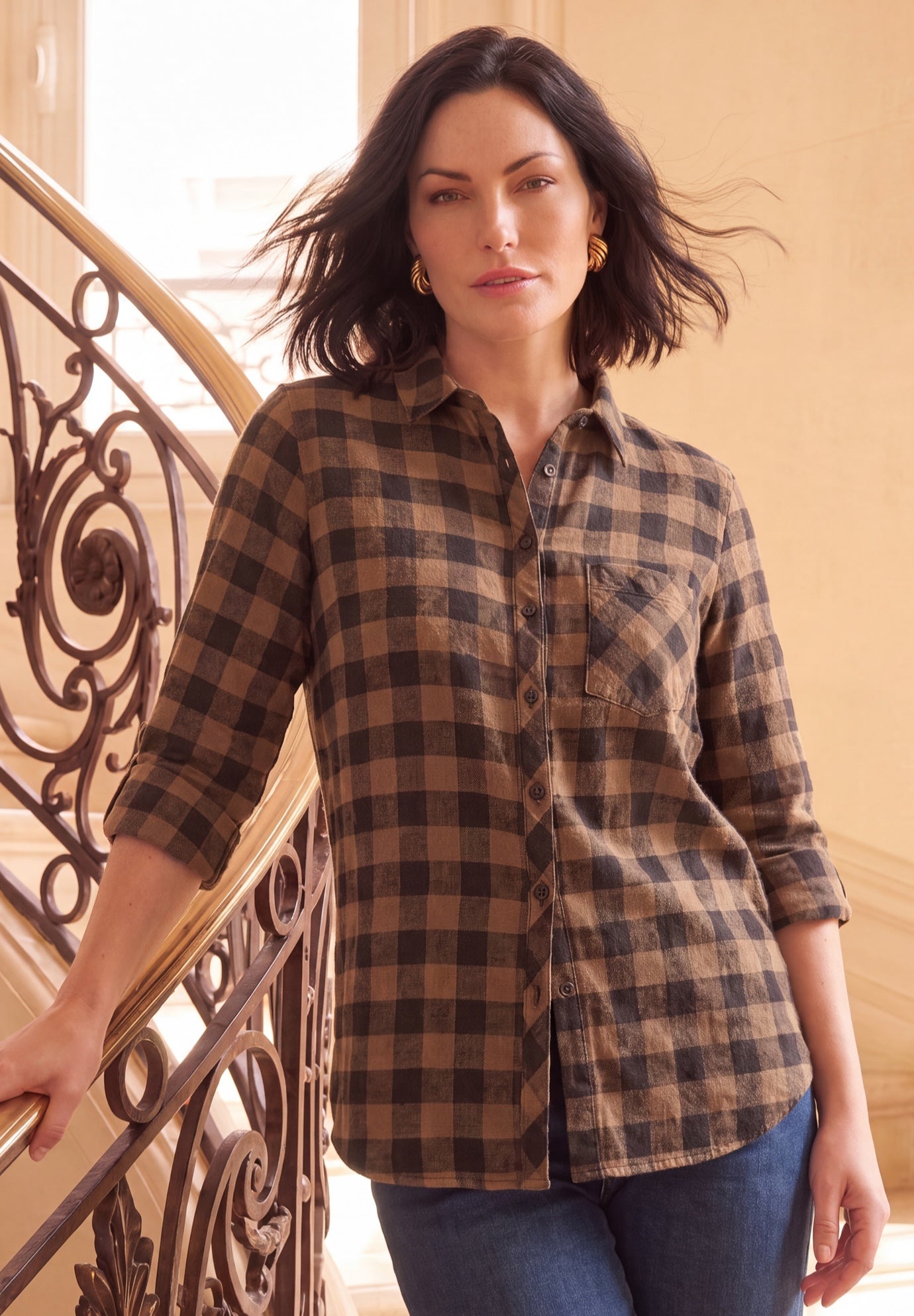 Classic Plaid Button-Front Shirt image number 0