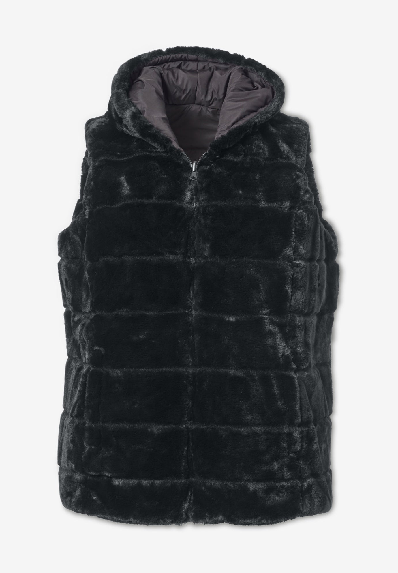 Plus Size 2-in-1 Puffer and Faux Fur Vest image number 5