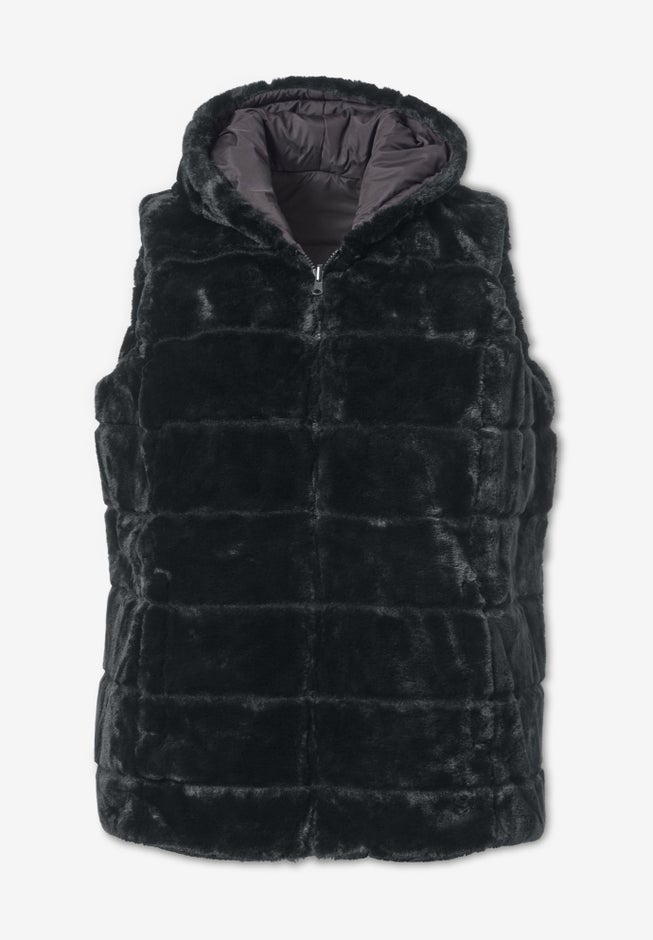Plus Size 2-in-1 Puffer and Faux Fur Vest image number 5