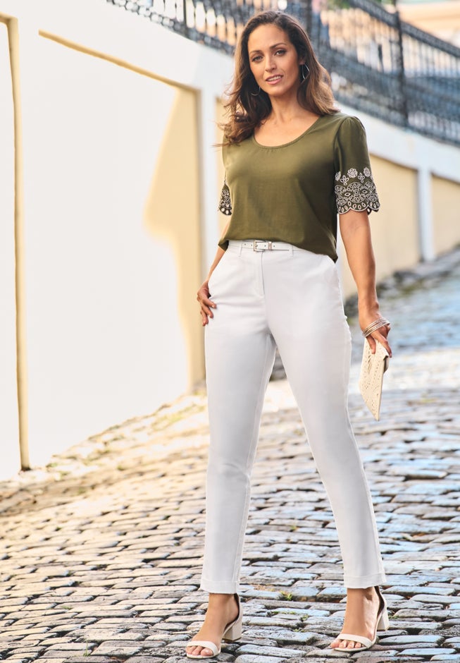 Stretch Cotton Chino Straight Leg Pant image number 1